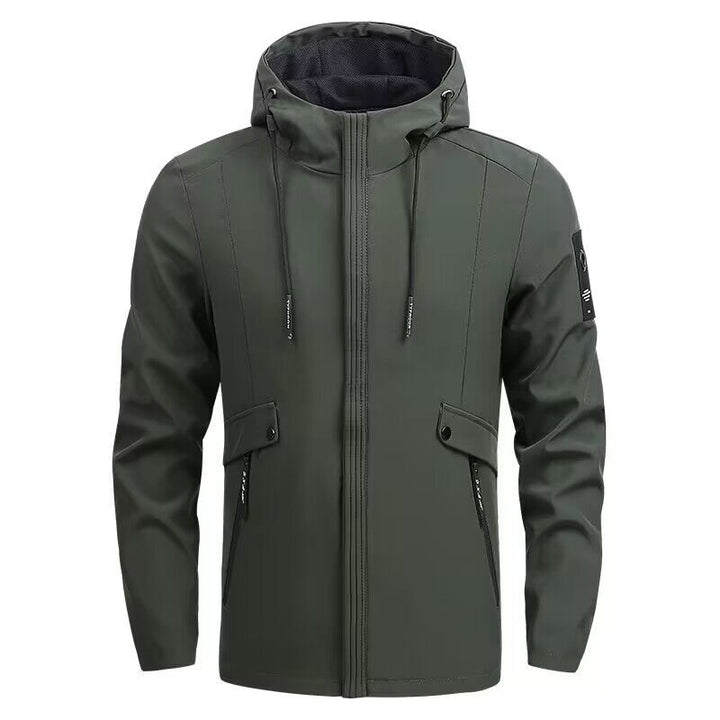 Men's Waterproof Softshell Jacket with Hood, Windproof and Breathable Mune Fashion
