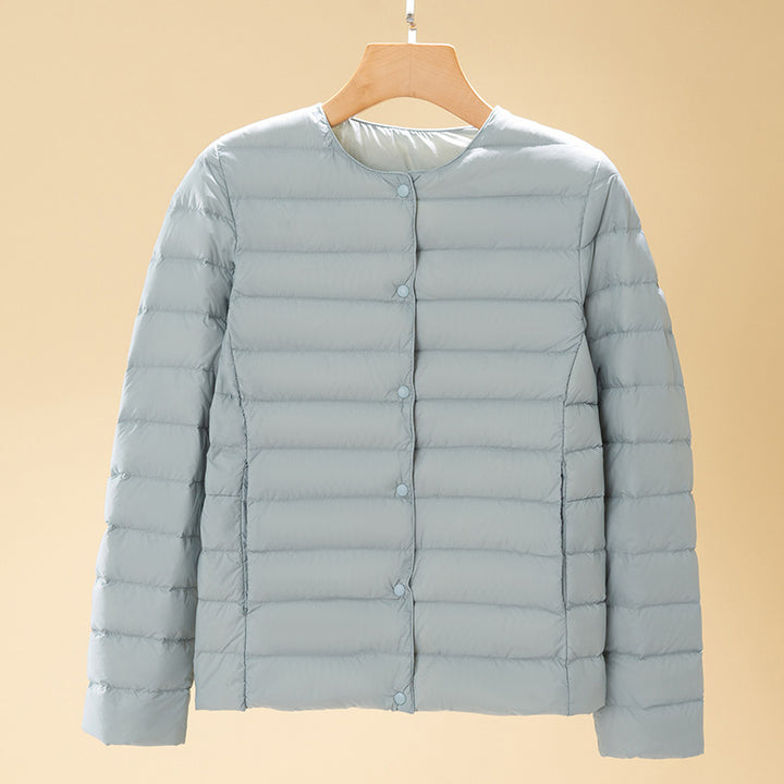 Women Ultra-Lightweight Quilted Jacket without Collar, Packable Thermal Jacket for Travel and Everyday Mune Fashion