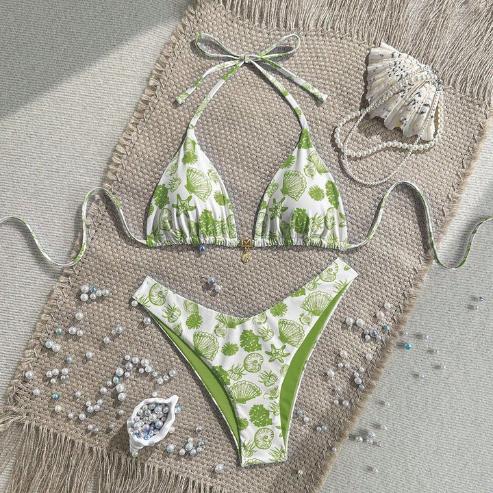Women's Polka Dots Triangle Bikini with Adjustable Straps Mune Fashion