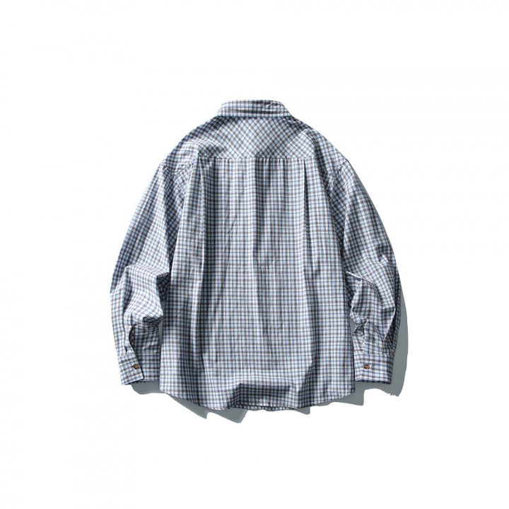 Men's Oversize Check Shirt with Chest Pocket and Relaxed Fit Mune Fashion