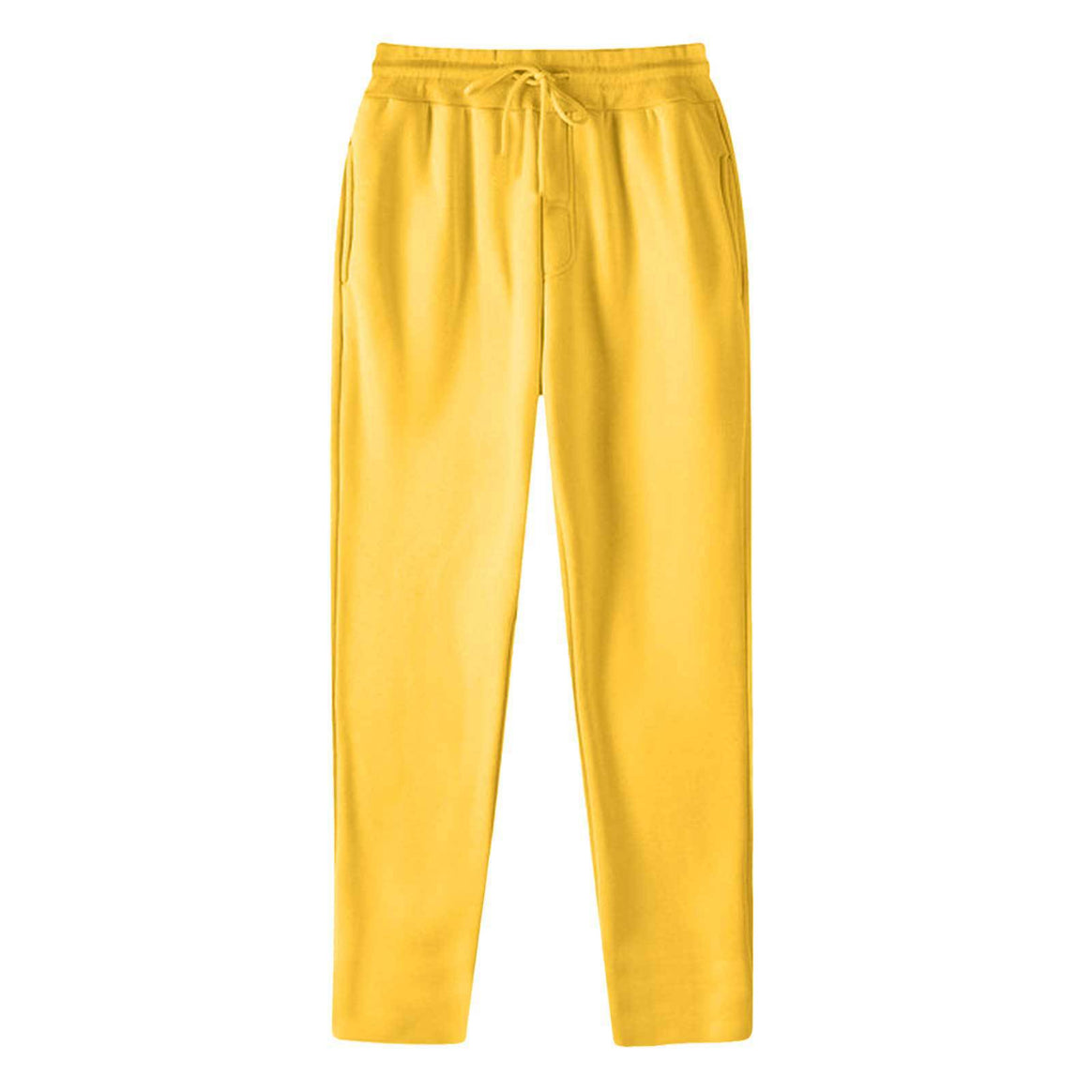 Men's straight-cut sweatpants made of mottled cotton blend with elastic waistband, drawstring, and side pockets Mune Fashion