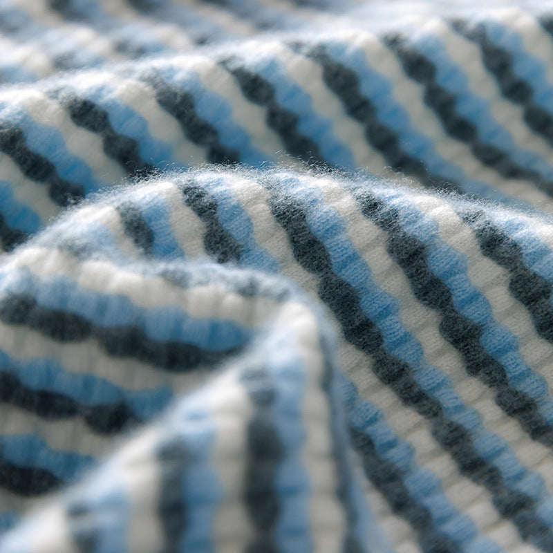 Men's fine-structured striped round neck pullover made of wool blend with ribbed cuffs Mune Fashion