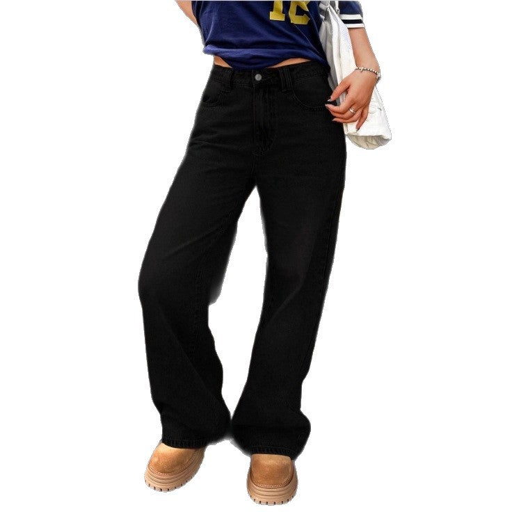 Women's High-Waist Wide Denim Pants with Palazzo Cut Mune Fashion
