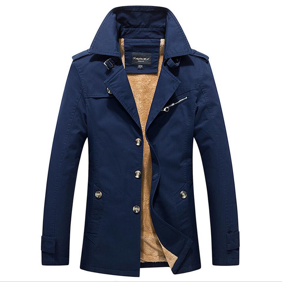 Men's short coat with teddy fleece lining, stand-up collar and double-breasted button placket Mune Fashion