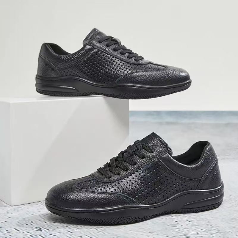 Men's comfortable orthopedic-inspired everyday shoes made of textured leather with padded comfort insole Mune Fashion