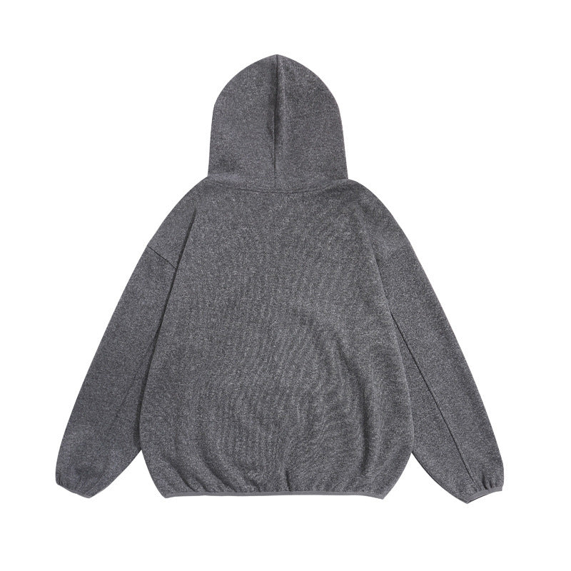 Unisex Cozy Oversized Hoodie with Elastic Hem and Half Zipper Mune Fashion