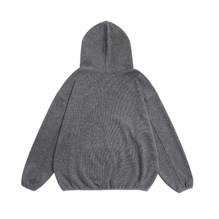 Unisex Cozy Oversized Hoodie with Elastic Hem and Half Zipper Mune Fashion