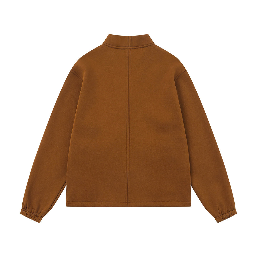 Unisex Oversize Sweat Jacket with Shawl Collar and Patch Pockets Mune Fashion
