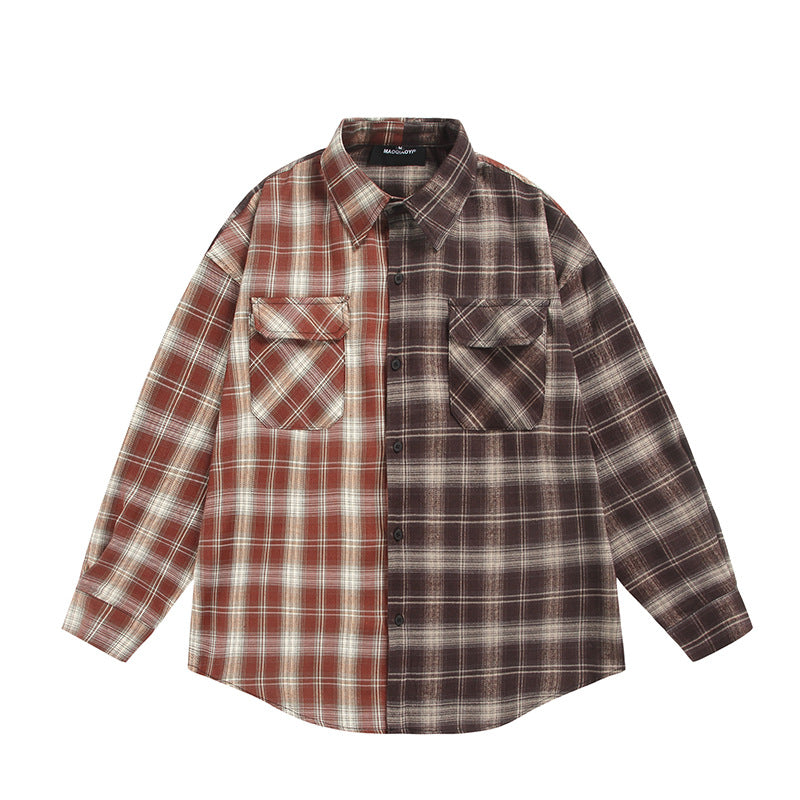 Unisex Split Check Overshirt in Shirt Jacket Style Mune Fashion