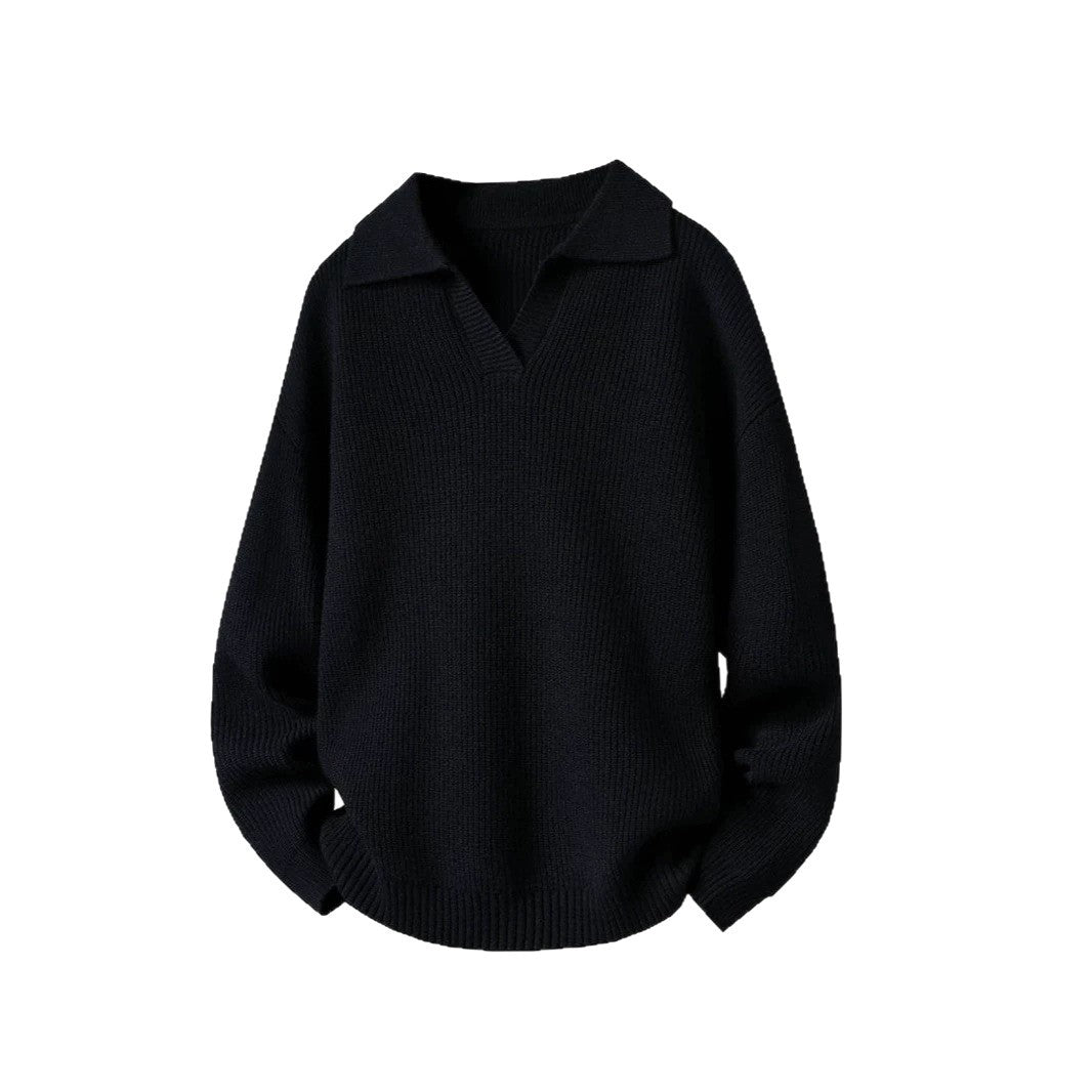 Women's Oversized Sweater with Collar Mune Fashion