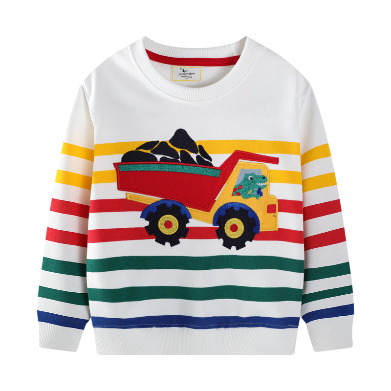 Kids Sweatshirt with Colorful Construction Truck Design Mune Fashion