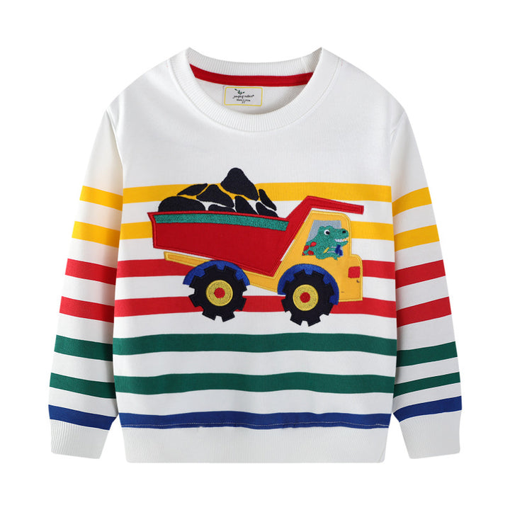Kids Sweatshirt with Colorful Construction Truck Design Mune Fashion
