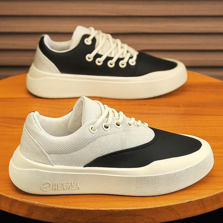 Unisex Minimalist Low-Top Platform Sneaker with seamless canvas textile mix and cushioning EVA platform sole Mune Fashion