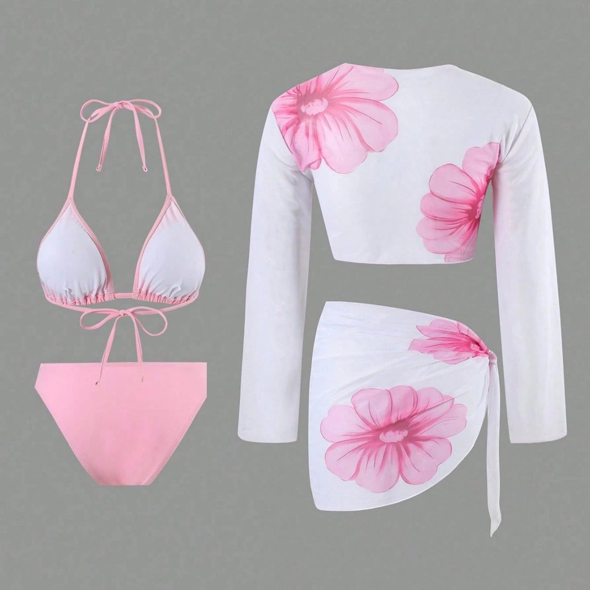 Women's bikini set with floral wrap top and high-cut bottoms Mune Fashion