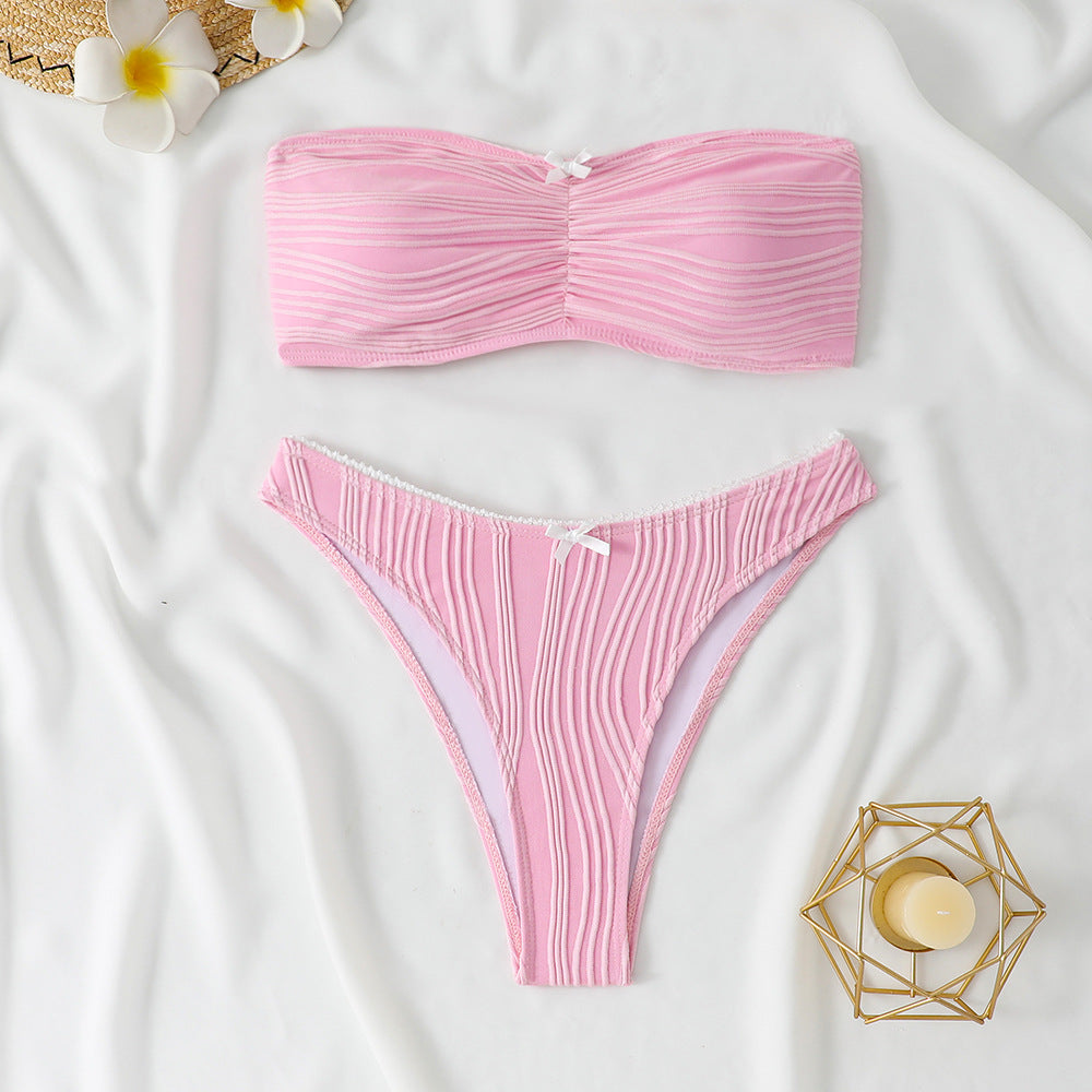 Women's Bandeau Bikini with decorative Ruffles Mune Fashion