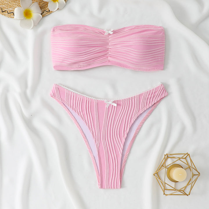 Women's Bandeau Bikini with decorative Ruffles Mune Fashion
