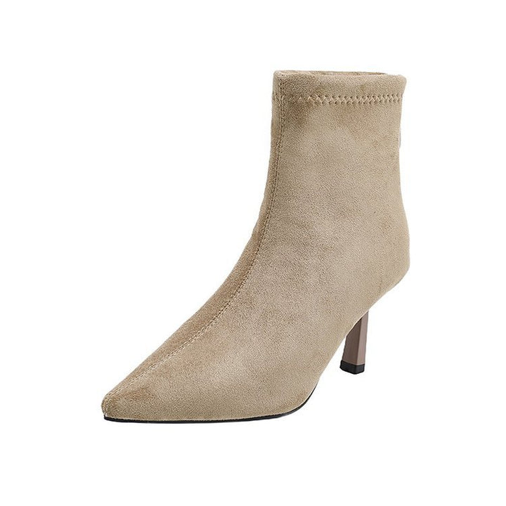 Women's fashionable pointed ankle boots with high heels Mune Fashion