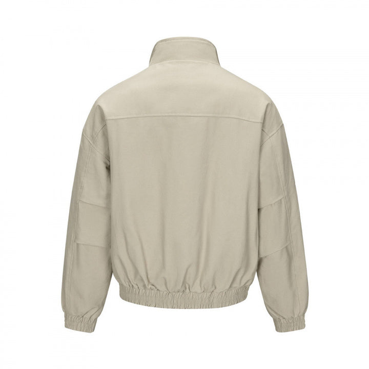 Men's Boxy Bomber Jacket with Teddy Lining and High Stand Collar Mune Fashion