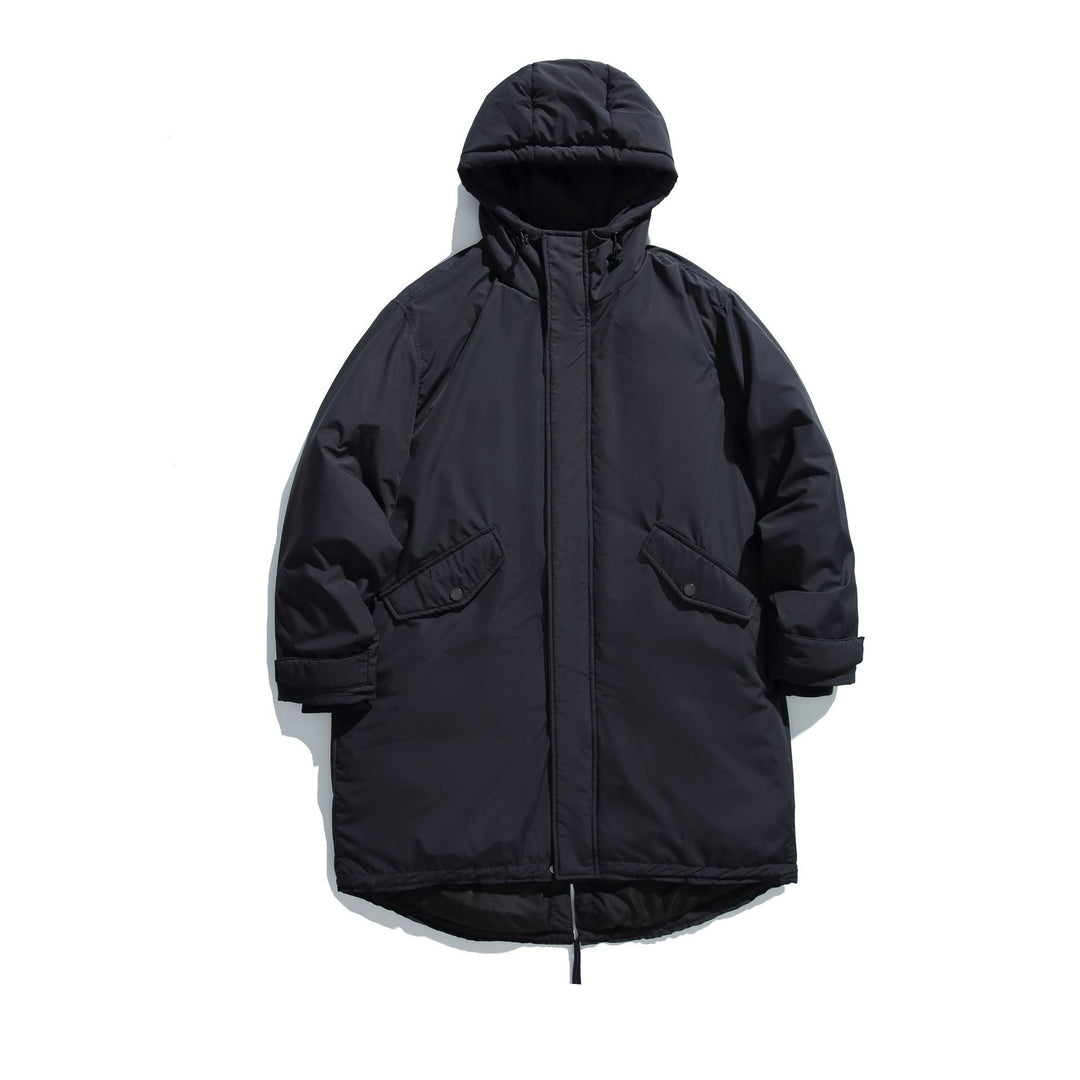 Men's Long Insulated Functional Parka with Stand-Up Collar and Drawstring Hem Mune Fashion