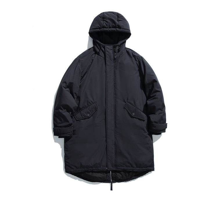 Men's Long Insulated Functional Parka with Stand-Up Collar and Drawstring Hem Mune Fashion