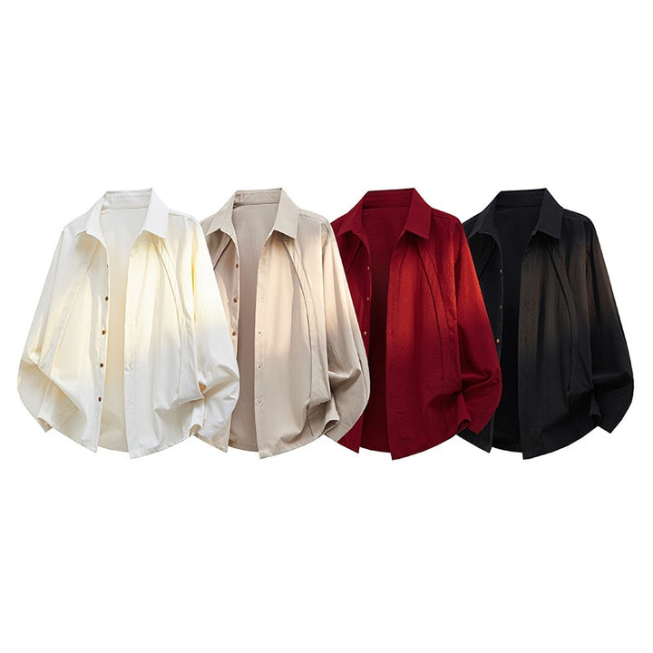 Men's Oversized Shirt Jacket made of lightweight cotton blend with straight cut & button placket Mune Fashion
