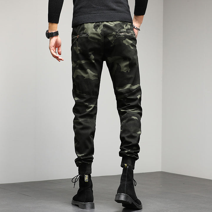 Herren Cargojogger mit Camouflage‑Muster, ergonomischen Kniepaneelen und elastischem Tunnelzugbund Mune Fashion