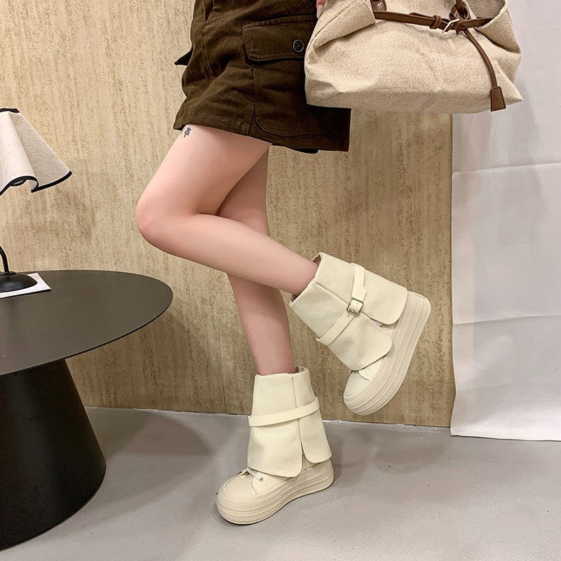 Women's Fashion Sneakers Boots with Unique Strap Design Mune Fashion