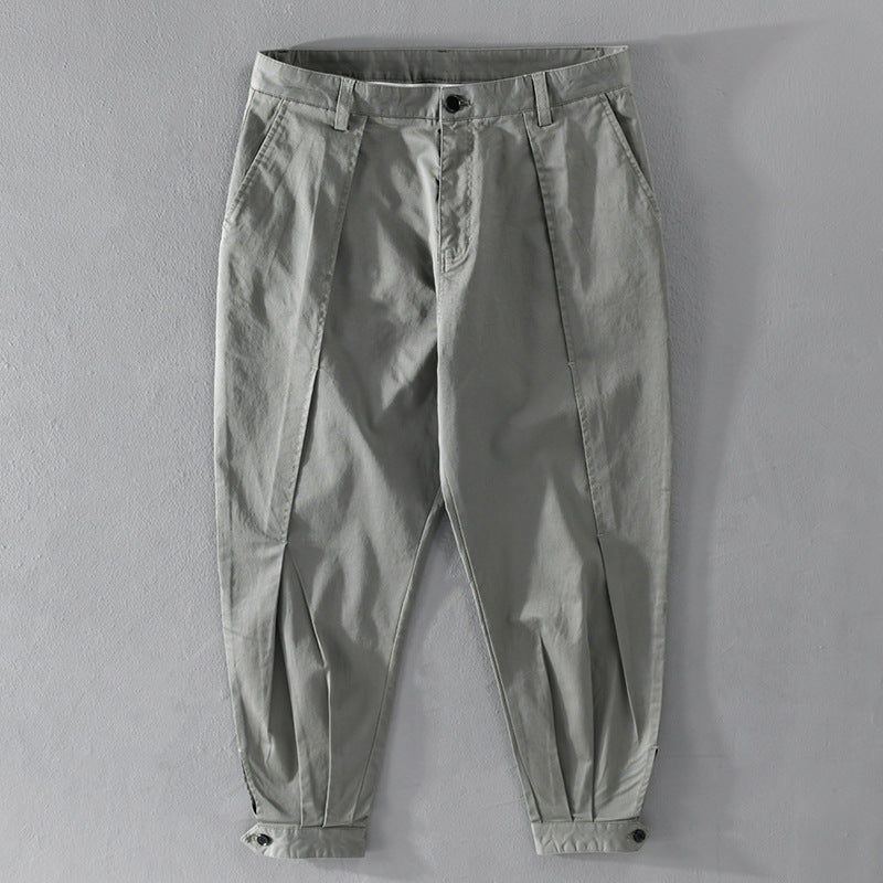 Men's tapered cargo pants with pleats and adjustable ankle straps Mune Fashion