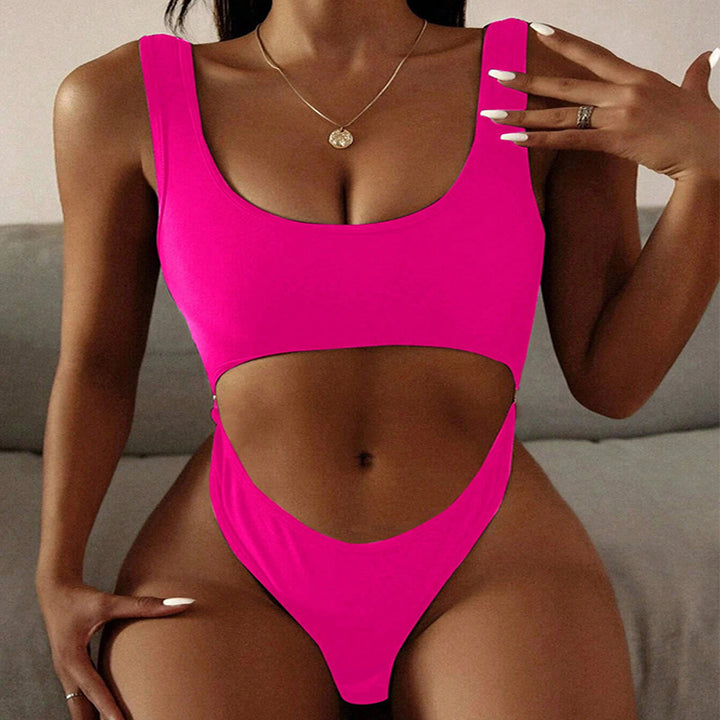 Ladies' One-Piece Swimsuit with Deep Cut-Out and Modern Design Mune Fashion