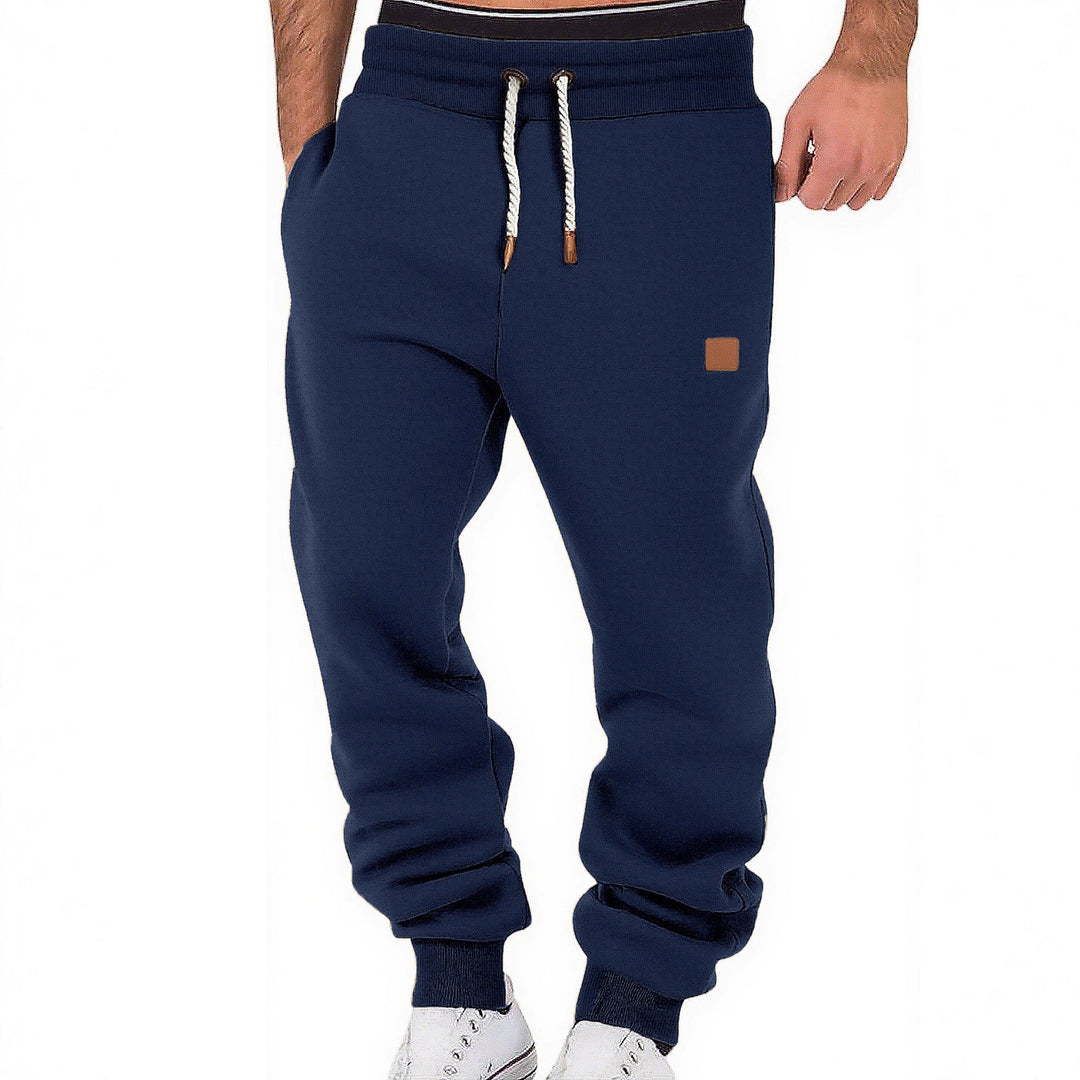 Men's Relax-Fit Fleece Jogging Pants with Cuffs and Drawstring Mune Fashion