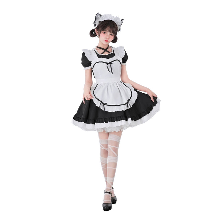 Women's playful maid dress with ruffle details and decorated apron dress Mune Fashion