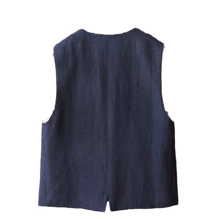 Women Fashionable Linen Vest Mune Fashion