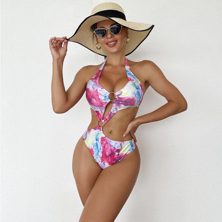 Women One-Piece Swimsuit with Chic Cut-Out and Colorful Design Mune Fashion