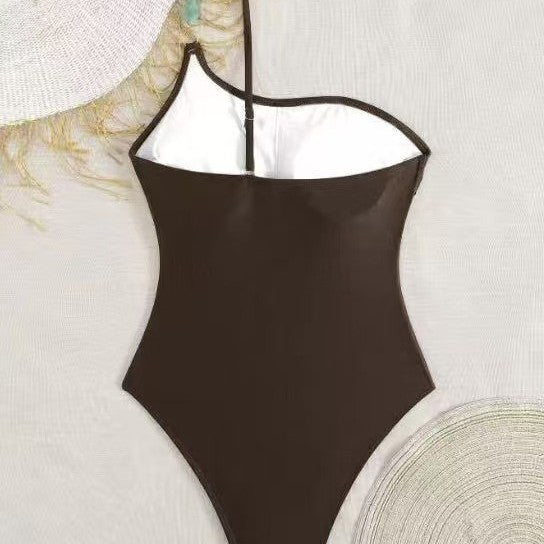 Ladies Elegant One-Piece Swimsuit with Unique Strap Design Mune Fashion