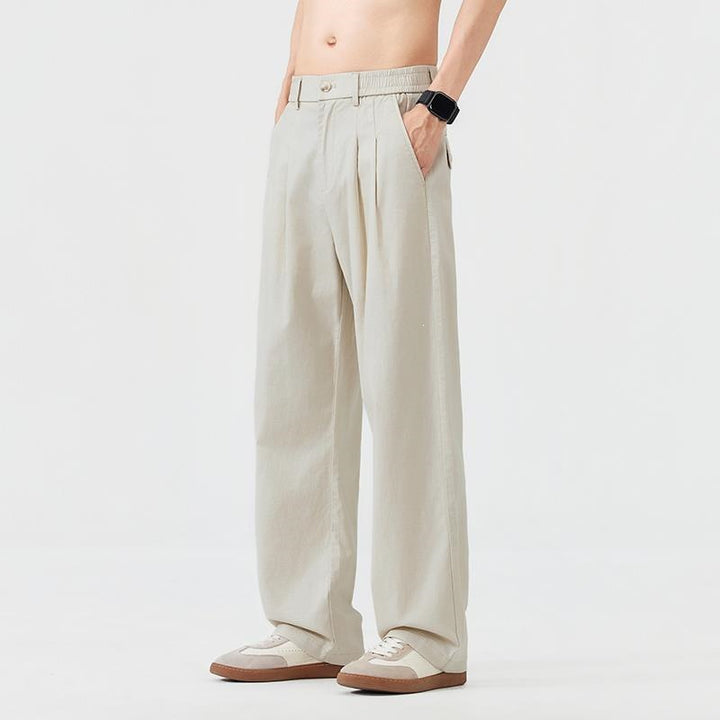 Men's Loose-Fitting Leisure Pants with Elastic Waistband Mune Fashion