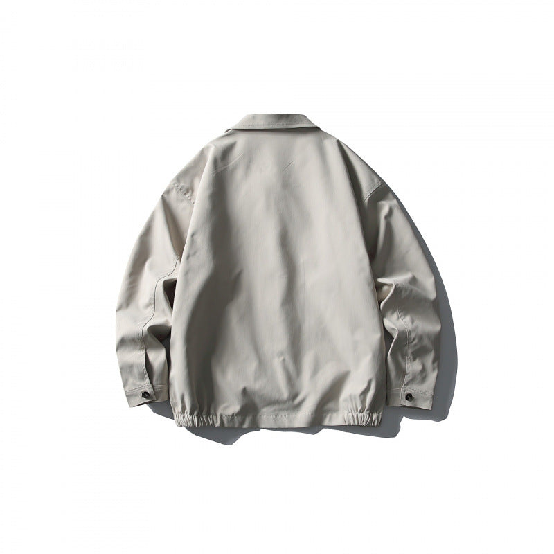 Men's Lightweight Boxy Zip Jacket with Shirt Collar and Angled Side Pockets Mune Fashion