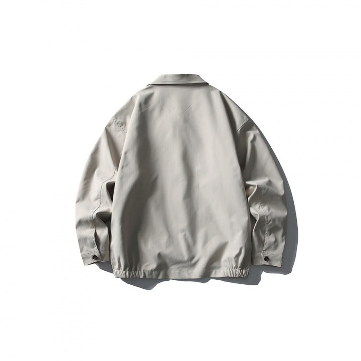 Men's Lightweight Boxy Zip Jacket with Shirt Collar and Angled Side Pockets Mune Fashion