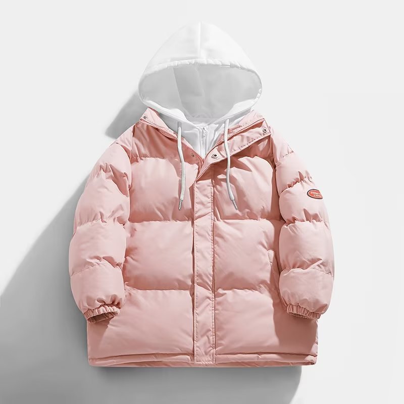 Men's Padded Winter Puffer Jacket with Two-Layer Hood and Elastic Cuffs Mune Fashion