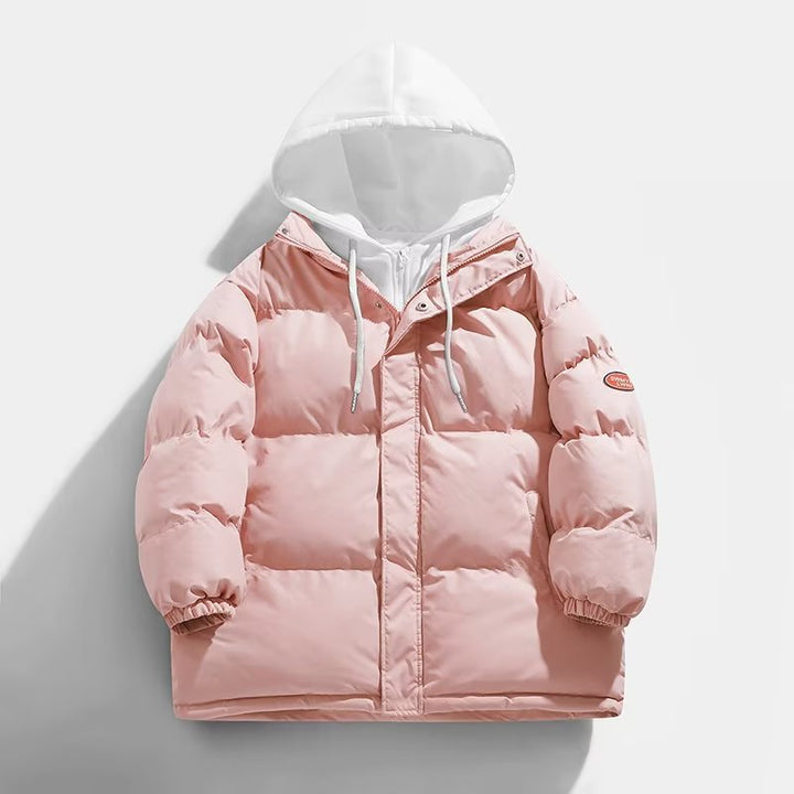 Men's Padded Winter Puffer Jacket with Two-Layer Hood and Elastic Cuffs Mune Fashion