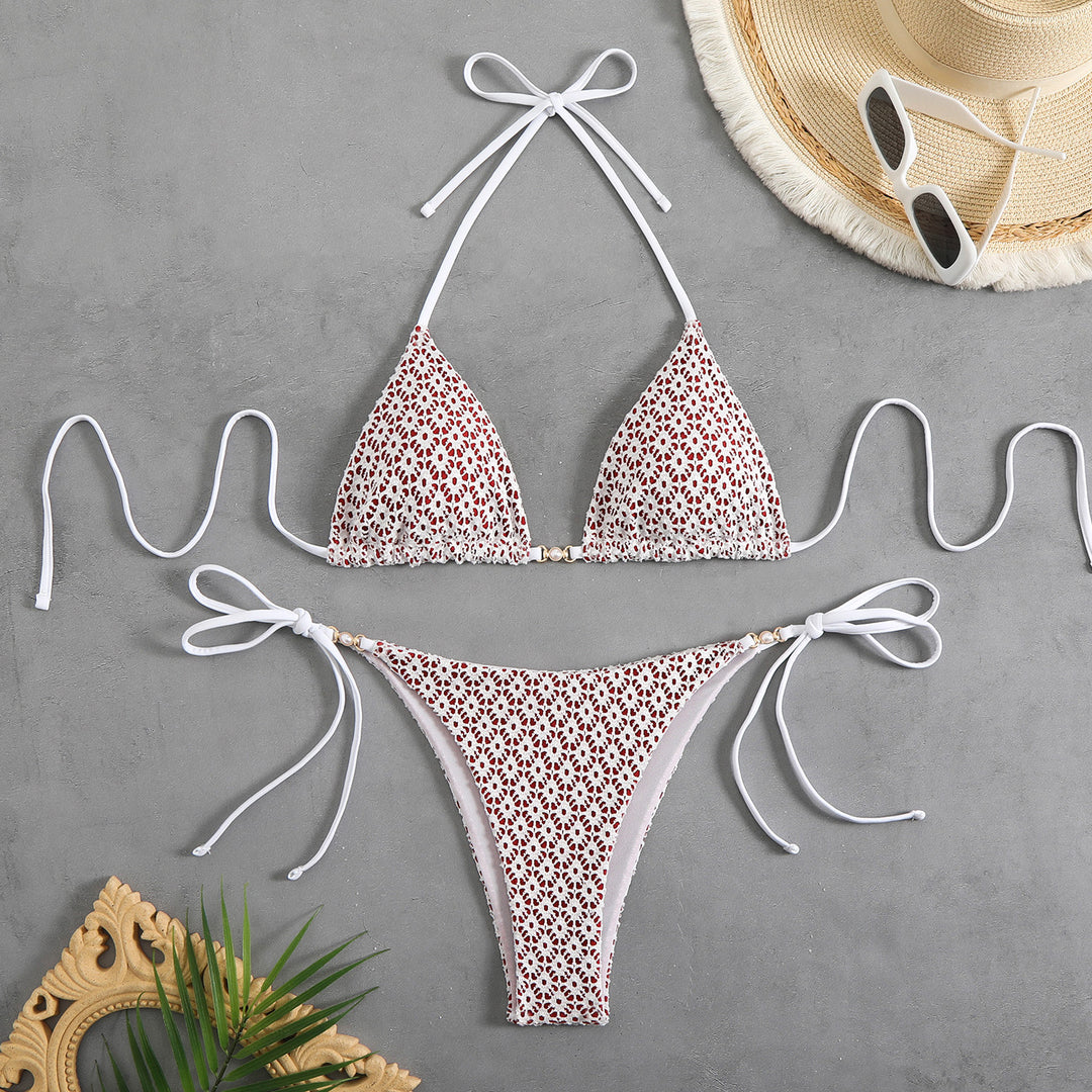 Women Triangle Bikini Set with Playful Ruffle Details Mune Fashion