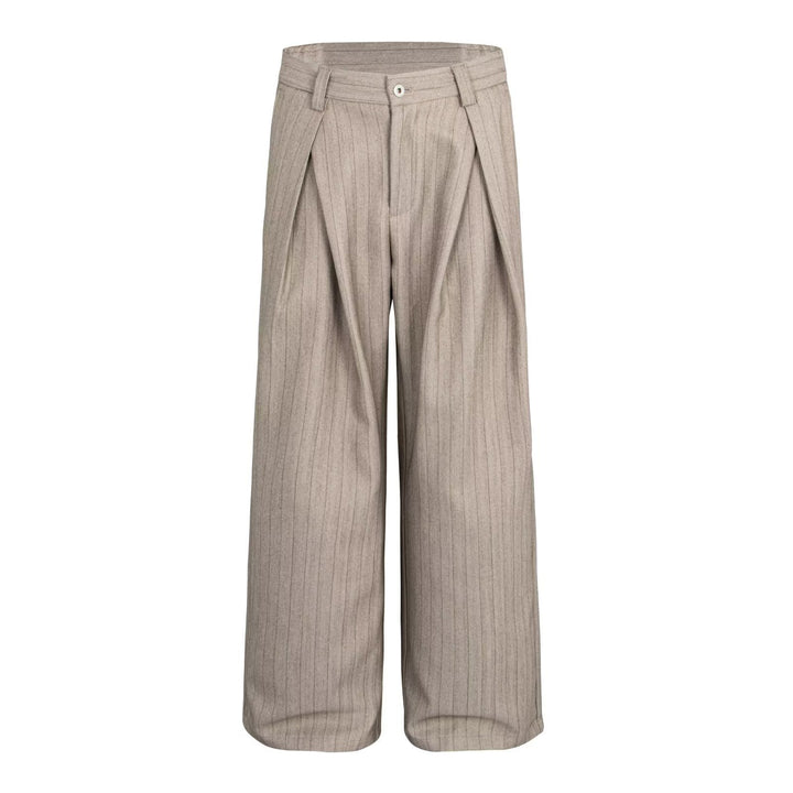 Women's Elegant and Wide High-Waisted Trousers with Pleats
