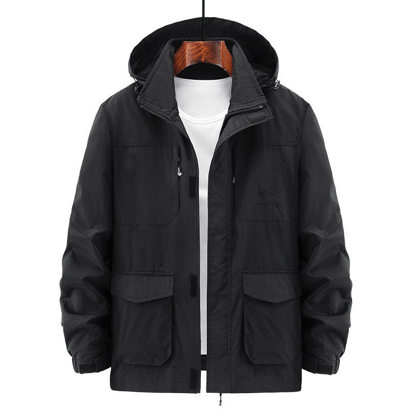 Men's Light Utility Jacket with Hood Mune Fashion