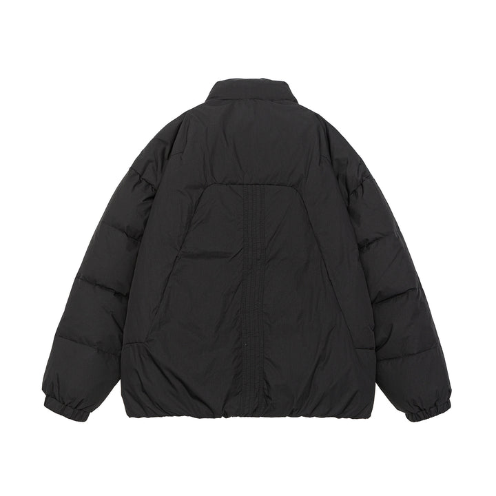 Women's Voluminous Padded Jacket with High Stand Collar and Windproof Front Flap Mune Fashion