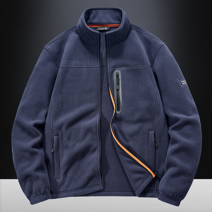 Men's fleece jacket with wind-resistant microfleece, welded chest zipper pocket, and elastic cuffs Mune Fashion