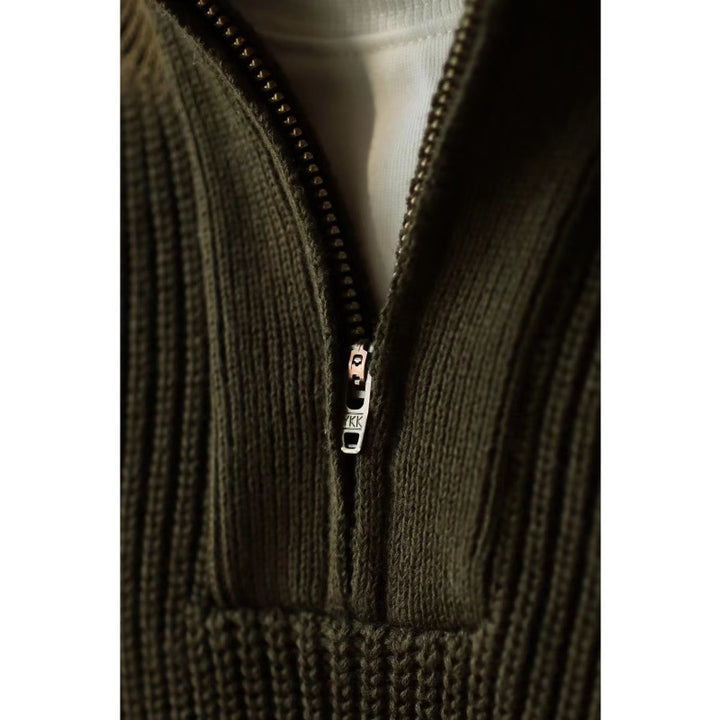 Men's Knit Sweater with Stand Collar Mune Fashion