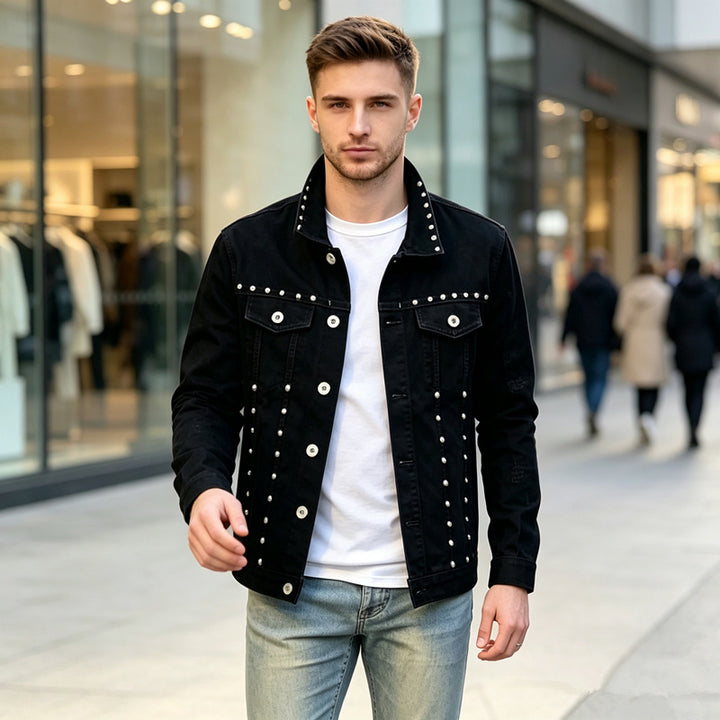 Men's Fashion Jeans Jacket with Studs Mune Fashion