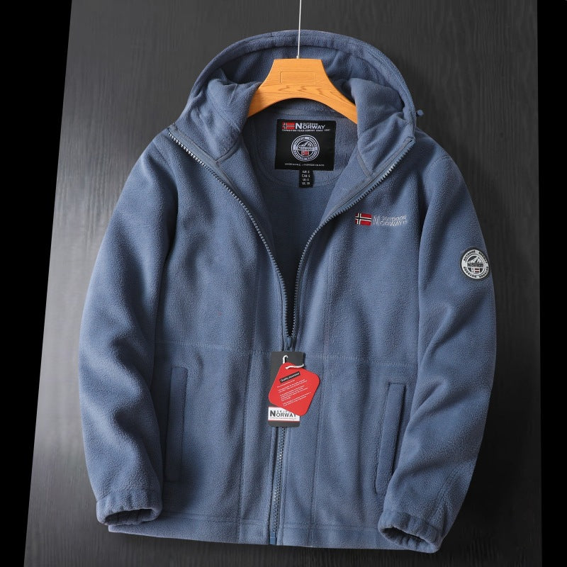 Women's Hooded Teddy Fleece Jacket with Full Zip, Elastic Cuffs and Slant Pockets Mune Fashion
