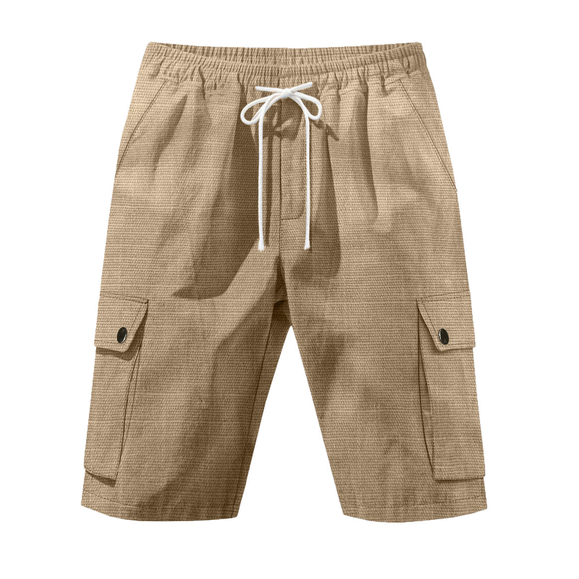 Men's non-utilitarian cargo shorts with elastic waistband, drawstring and patched flap pockets Mune Fashion