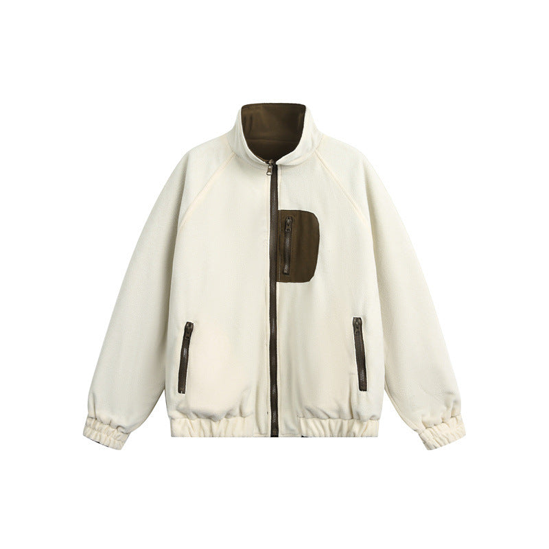 Unisex Lightweight Fleece Outdoor Jacket with Zipper Chest Pocket and Elastic Hem Mune Fashion