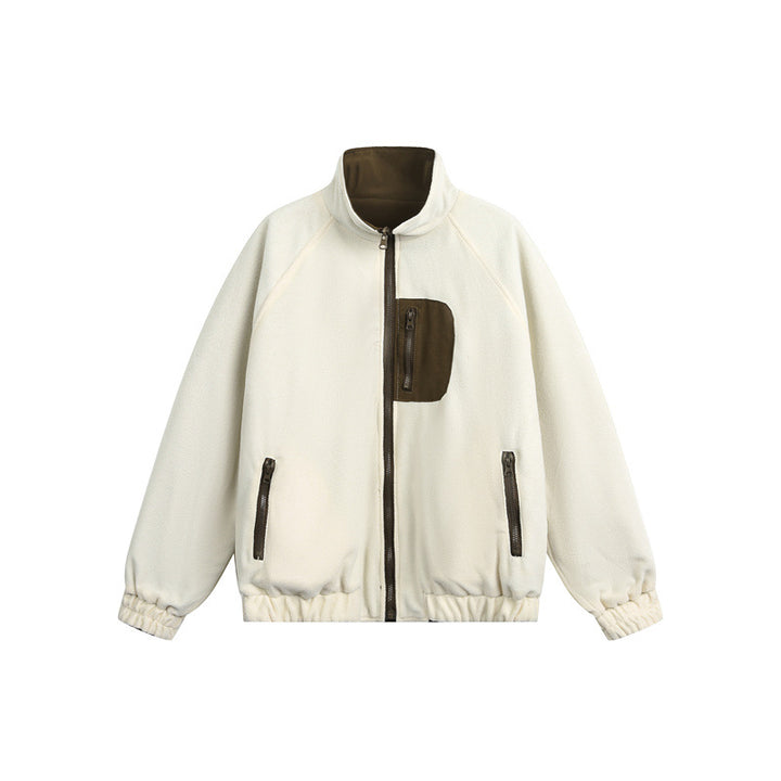Unisex Lightweight Fleece Outdoor Jacket with Zipper Chest Pocket and Elastic Hem Mune Fashion